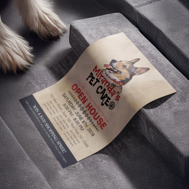 Flyer Pet Care Grooming Compra Pet Beaut Salon Open Hous (Criador carregado)