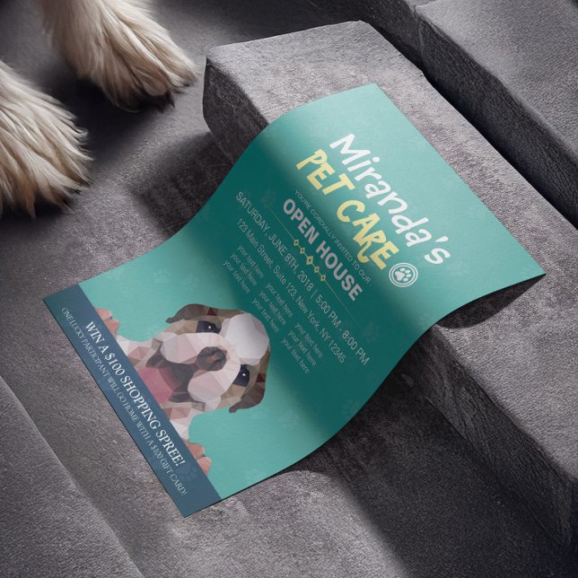 Flyer Pet Care Grooming Compra Pet Beaut Salon Open Hous (Criador carregado)