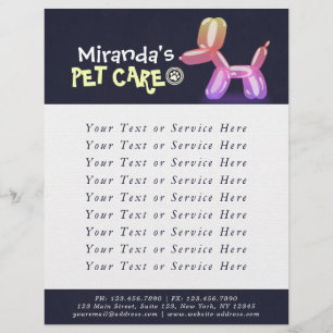 Flyer Pet Care Sitting Bathing Grooming Salon Comida Com