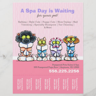 Flyer Pet Groomer Spa Dogs Cat Robôs Lágrimas Rosa