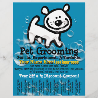 Flyer Pet Grooming. Folha de Rasgos de Promocional perso