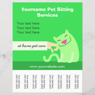Flyer Pet Sitter's Cat Flyer-green