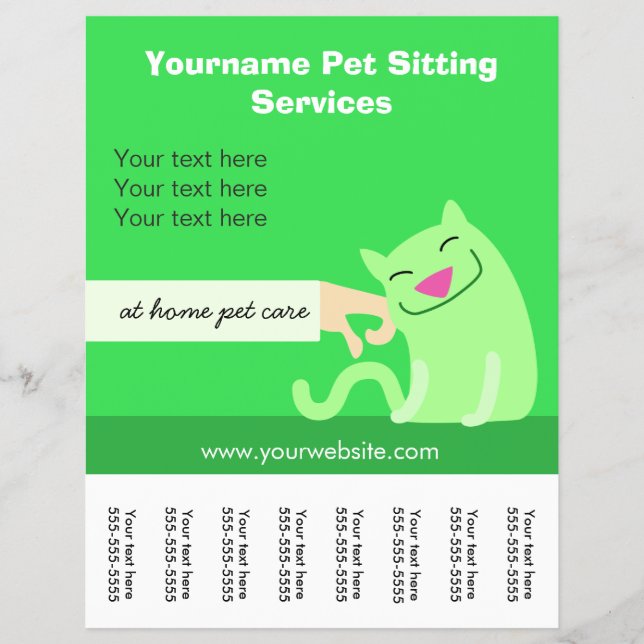 Flyer Pet Sitter's Cat Flyer-green (Frente)