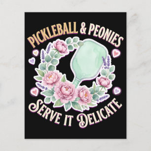 Flyer Pickleball E Peonias Servem-no Delicado