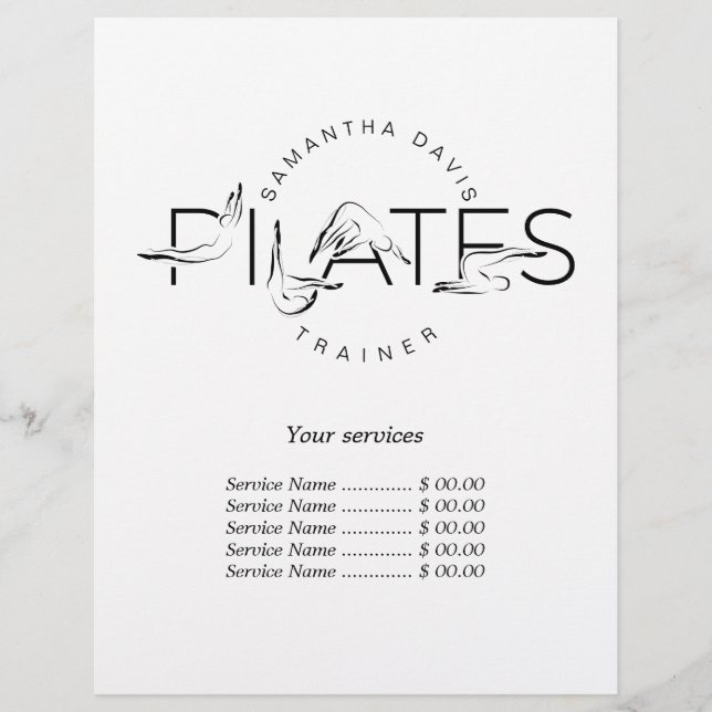 Flyer Pilates Possui Palavras em Pilatos (Frente)