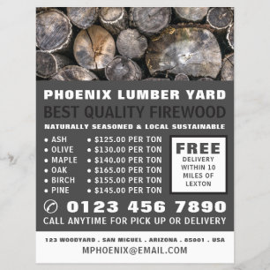 Flyer Pilha de Registros, Publicidade em madeira/madeira