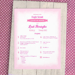 Flyer Pink & Magenta Eagle Court of Honor Program