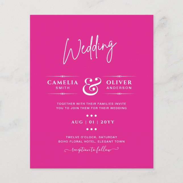 Flyer PINK Modern Core Weding (Frente)