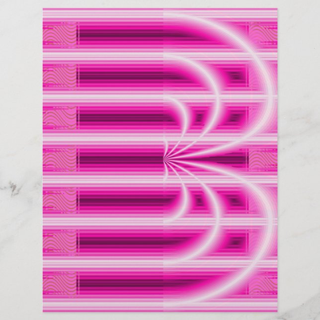 Flyer Pink Retro Cathedral Bulk Scrapbook Paper Pages (Frente)