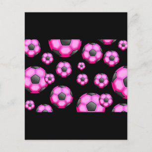 FLYER PINK SOCCER BALL SPORTS TEAM PADRÃO PADRÃO PAPEL