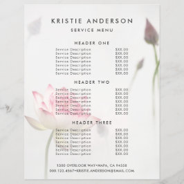 Flyer ©Pinkish White Lotus Flower Service & Price List