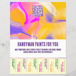 Flyer Pintor de Mão de Obra Colorido