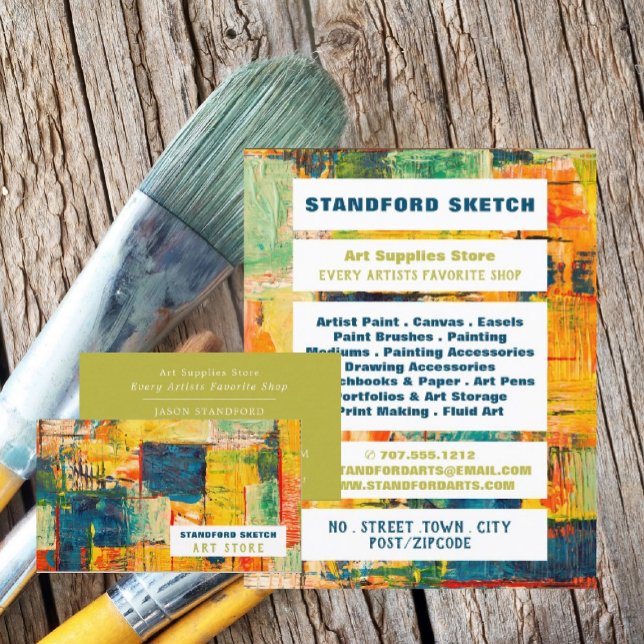 Flyer Pintura Abstrata Multicolorida, Loja de Suprimento (Criador carregado)