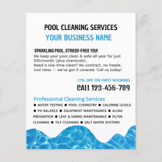 Flyer PISCINA, Nadação Piscina Limpeza de Voo Publicitár