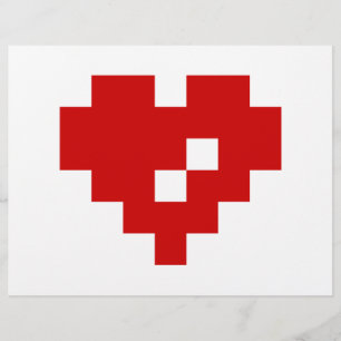 Flyer Pixel Heart 8 Bit Love