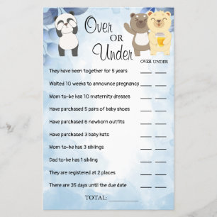 Flyer Placa de jogo Teddy Bears Over ou under Chá de fra