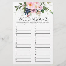 Placa do jogo A para Z do chá de panela