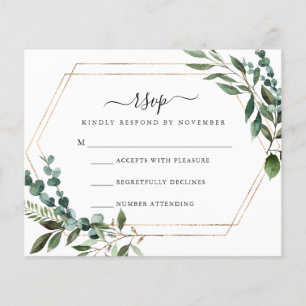 Flyer Placa RSVP de Quadro Dourado Floral Orçamento
