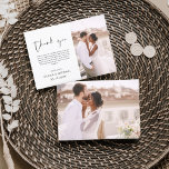 Flyer Placas De Agradecimento Moderno E Minimalista<br><div class="desc">Casamento de Orçamento Obrigado Cartões que têm uma foto na frente e atrás. Os cartões de agradecimento contêm uma tipografia cursiva moderna,  escrita com letra de mão,  que é elegante,  simples e moderna para usar após a celebração do dia do casamento.</div>