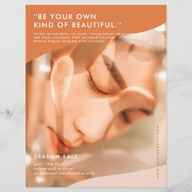 Flyer Planador Empresarial Moderno Terracotta e Rosa (Frente)