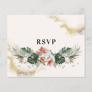 Flyer Planador RSVP de Casamento de Palma Tropical de Or