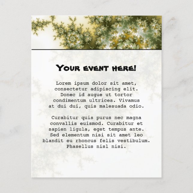 Flyer Planta Selvagem - Arte Fractal Mandelbrot (Frente)