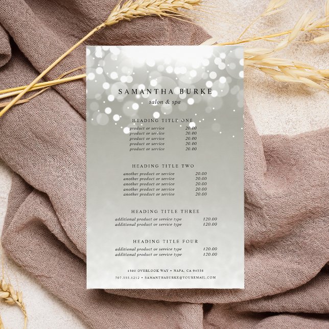 Flyer Platinum Glow Pricing & Services (Criador carregado)