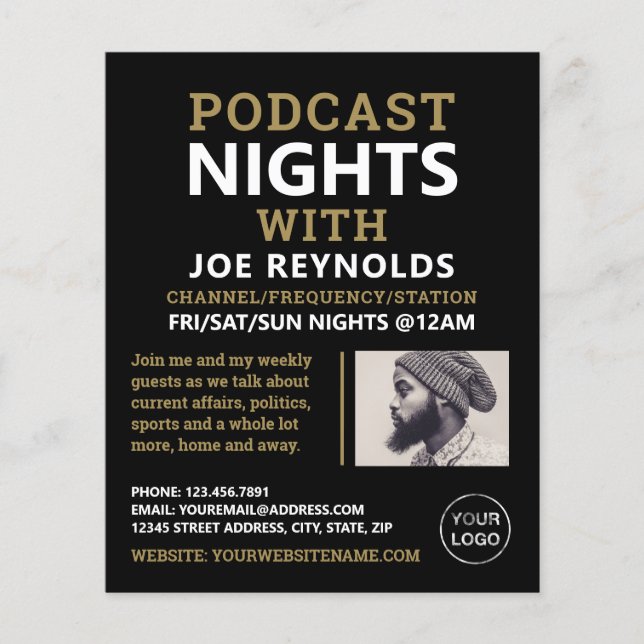 Flyer Podcaster Moderno e Na moda, Podcast Advertising (Frente)