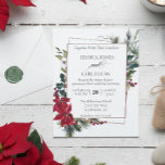 Flyer Poinsettia Winter Christmas Floral Frame Budget<br><div class="desc">Um design por folha. Os convites de orçamento não incluem envelopes. Os folhetos são impressos em papel e não em cartão. Este design pode ser personalizado na área fornecida pela alteração da foto e/ou do texto. Ou pode ser personalizado clicando em Personalizar este Modelo e, em seguida, escolhendo o clique...</div>