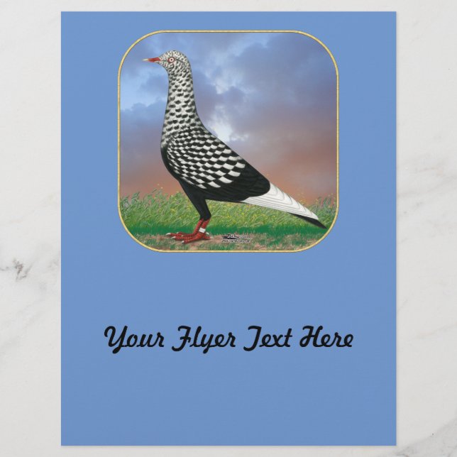 Flyer Pombo de Voo Voador e Nuvens (Frente)