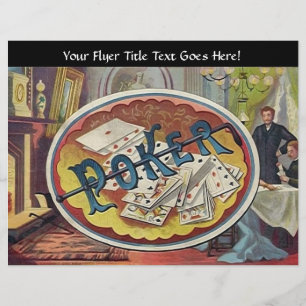 Flyer Pôquer Antigo Fumo Masculino Sala de Jogos