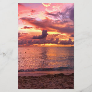 Flyer Por do sol tropical da praia