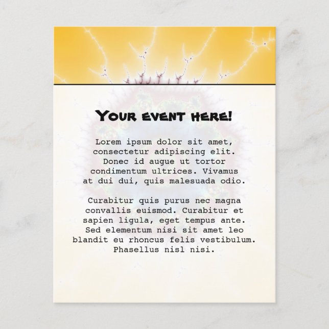 Flyer Porta copos - Arte Fractal (Frente)