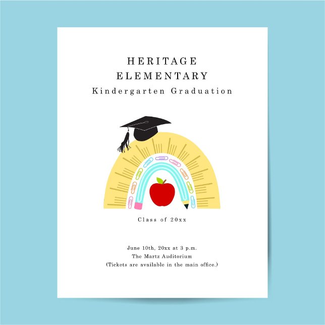 Flyer Pós-graduação pré-escolar pré-escolar do jardim de (Criador carregado)