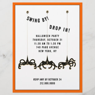 Flyer Pôster da Casa Aberta de Halloween