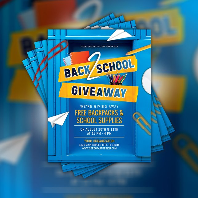 Flyer Pôster de Brindes de Volta às Aulas Pôster de Armá (Back to school flyer)