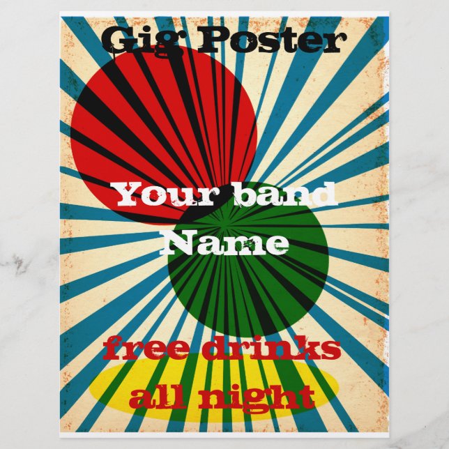 Flyer Poster de Grunação do Estilo Retroativo (Frente)