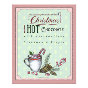 Flyer Poster de Natal de Chocolate Quente - Presente de 