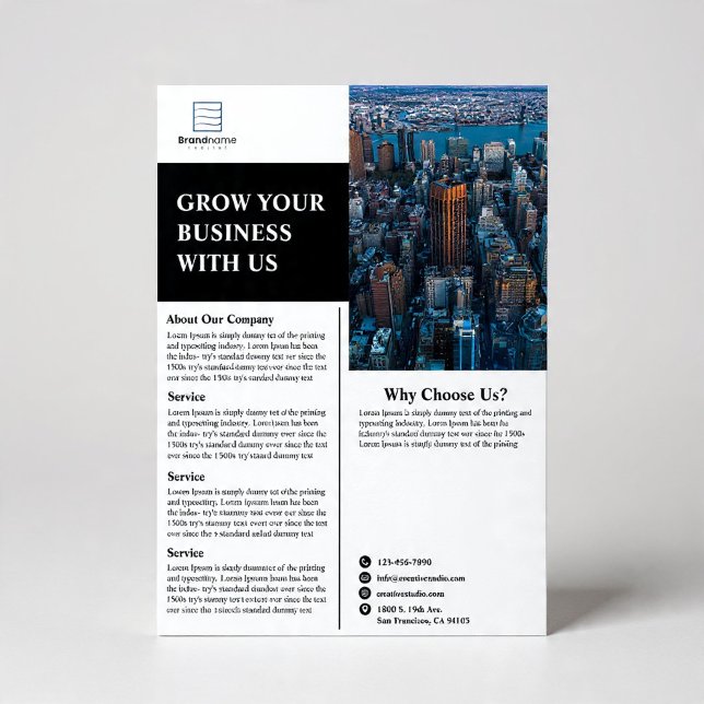 Flyer Pôster de Negócios da Empresa (Criador carregado)