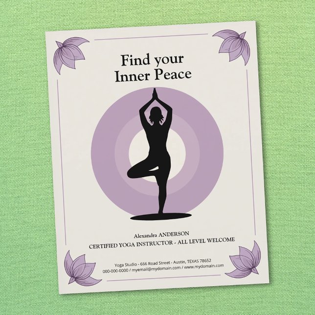 Flyer Postura da Árvore - Instrutor de Yoga (Tree Pose - Yoga Instructor Flyer)