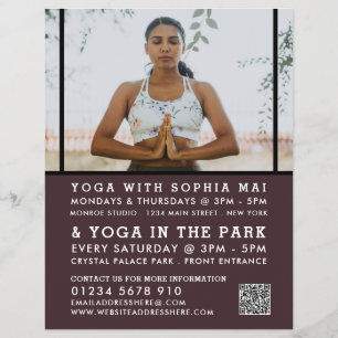 Flyer Postura Meditativa, Propaganda de Aula de Yoga