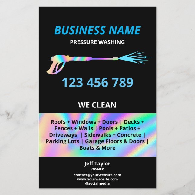 Flyer Potência de lavagem da pressão profissional modern (Frente)