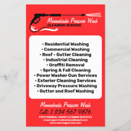 Flyer Potência de lavagem de pressão vermelho profission