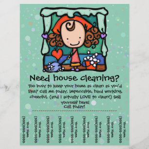 Flyer Pouco Girlie promove housecleaning o negócio GRN