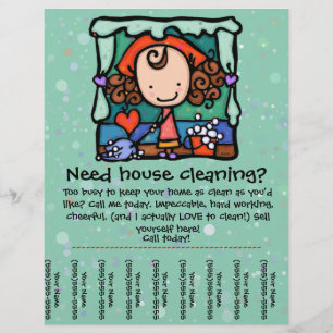 Flyer Pouco Girlie promove housecleaning o negócio GRN