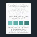 Flyer Praças De Teal, Pintor E Decorador<br><div class="desc">Folheto de propaganda de olhares,  pintor e decorador,  da Loja de Cartão de visita.</div>