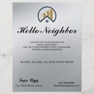 Flyer Prata de Glamor | Imobiliário Preto e Branco