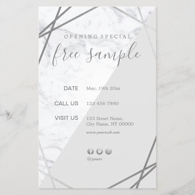 Flyer Prata mágica geométrica moderna 5,5x8.5 (Frente)