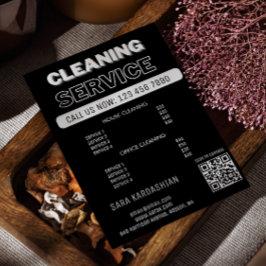 Flyer Preço da empregada Serviços de limpeza Scan To Con