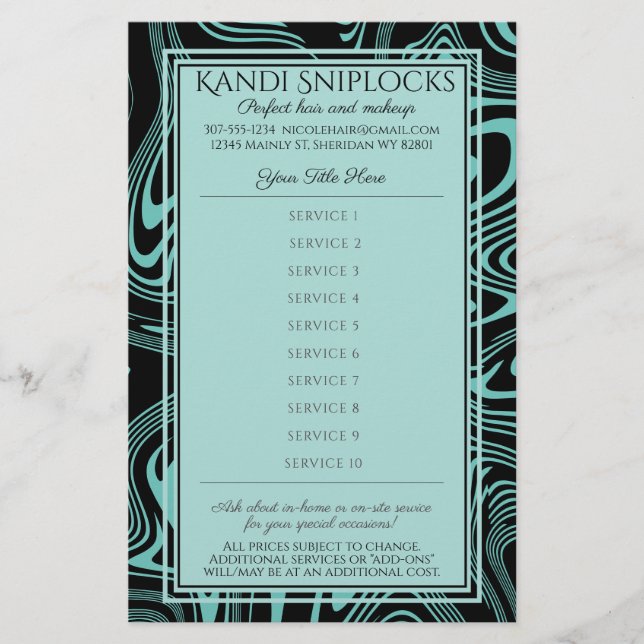 Flyer Preço personalizado de maquilhagem de unhas para c (Frente)